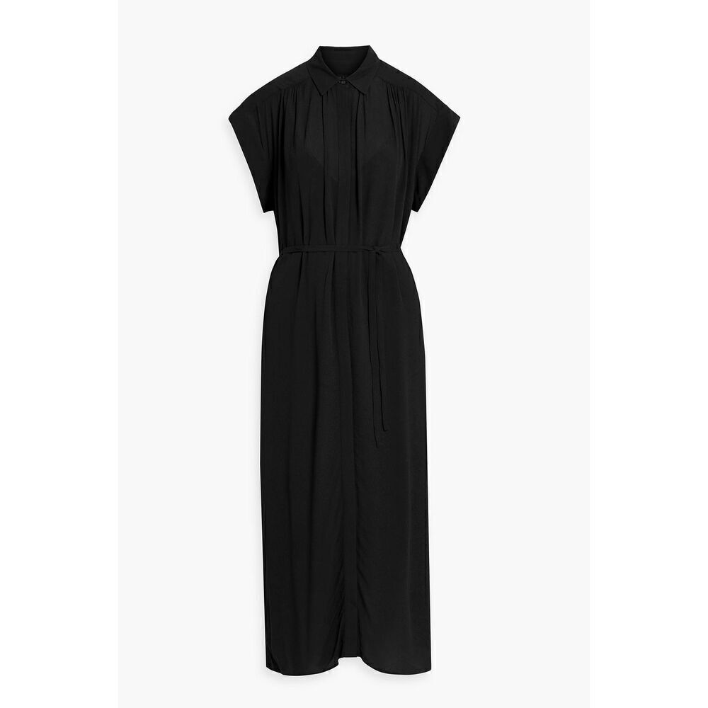 Rag & Bone Women's Black Robin Viscose Tie Waist Shirt Dress Size Large NWOT
